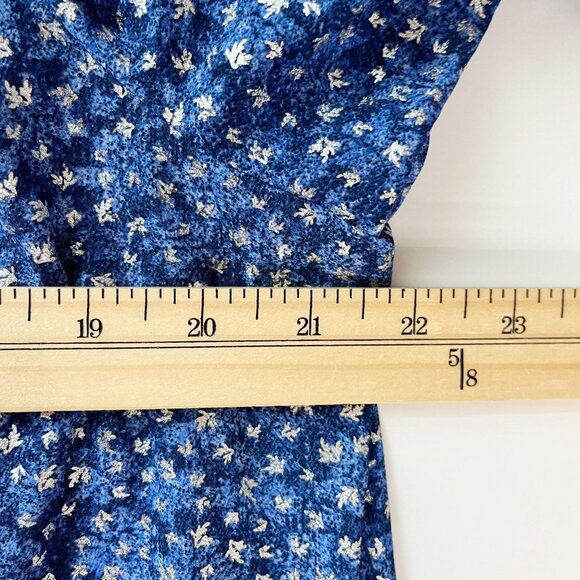 Michael Michael Kors Blue & Silver Metallic Long Sleeve Blouse - Size XL - Picture 8 of 8